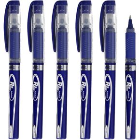 Premium Gel Roller Ball Pen Set - 6 Fine Point Pens (Black) - (0.7 mm) - Comfort Grip - Ideal for Office and School Supplies (Black)