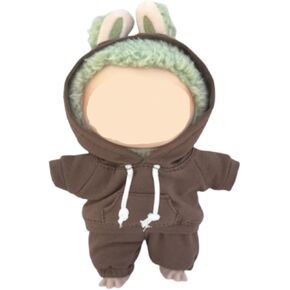 Doll Clothes for 17cm Dolls Clothing Outfit, Casual Style Hoodies & Pants Clothes, No Doll (Black)