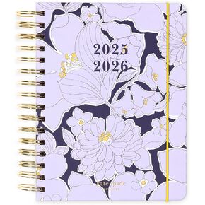 Kate Spade New York Daily Planner 2025-2026 جدول أعمال كبير أغسطس 2025 ديسمبر 2026 ، مخطط حلزوني أسبوعي وشهري مع ملصقات (مجلة)
