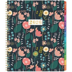 2026 Monthly Planner/Calendar, Jan. 2026 - Dec. 2026, 9" x 11", Planner 2026, 12 Months, Monthly Tabs, Double Pockets, Spiral Binding, Note Pages