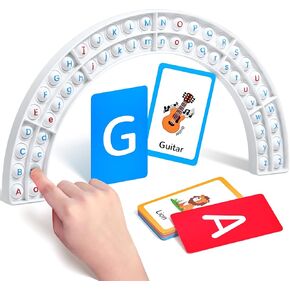 JoyCat Alphabet Arc Board Game for Toddlers ABC Letters Uppercase & Lowercase Practicing Learning Education Toys(with 26 Double-Sided Flash Cards)