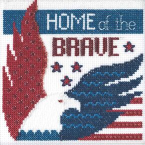 Home of The Brave Beaded Counted Cross Stitch Kit Mill Hill 2019 Patriotic Quartet Collection MH171913