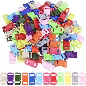 120 Pack of 1 Inch Quick Side Release Adjustable Plastic Buckles for Backpacks, Luggage Straps, Pet Collar