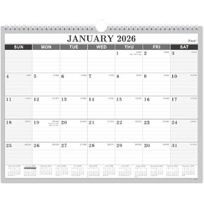 2026 Calendar - 2026 Wall Calendar, Jan. 2026 - Dec. 2026, 14.6'' x 11.4", Large Wall Calendar with Highlighted Holidays, Twin-Wire Binding, Calendar for Planning