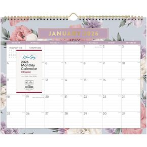 Blue Sky 2026 Monthly Wall Calendar ، يناير 2026 - ديسمبر 2026 ، ملزم سلك مزدوج متين ، 15 "× 12" ، مثالي للمنزل والمكتب والفصول الدراسية ، Tula