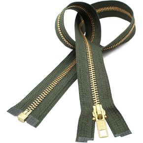 22" Medium Weight Jacket Zipper YKK #5 Brass ~ Separating ~ 567 Olive Green (1 Zipper/Pack)