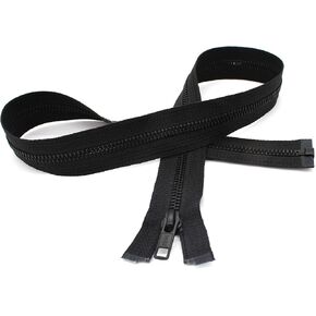 YKK #5 Black Oxidized Metal Zipper (Tape Color - Black) by The Piece (24 Inches)