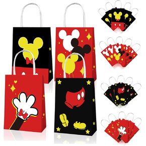 OU RUI 12PCS Birthday Party Gift Bag For Mickey,Cartoon Mouse Birthday Party Goodie Bags,Candy Bag For Party Decoration Supplies