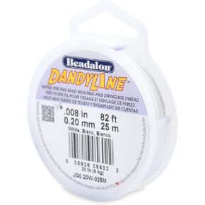 Beadalon (1-Pack) Dandyline 0.20 mm (.008 in) Diameter White 25 m (82 ft) JG0.20W-025M-1P