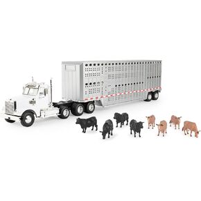 ERTL 1/32 Freightliner 122SD Semi with Livestock Trailer & Cattle 47362