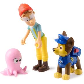 PAW Patrol, Chase & Captain Turbot Figure Pack with Baby Octopus Toy Figure, Kids Toys for Boys and Girls Ages 3 and Up