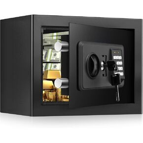 Small Fireproof Safe Box for Home Use, 0.6 Cu ft Security Safe and Fireproof Lock Box with Electronic Keypad, Digital Safes for Money, Jewelry, ID Documents