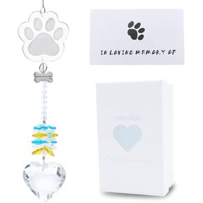 Pet Memorial Suncatcher, Dog Paw Memorial Gifts, Crystal Sun Catcher Rainbow Maker, Lost of Dog Bereavement Gift Idea, Pet Loss, Pet Sympathy, Thoughtful Dog and Cat Remembrance Gifts