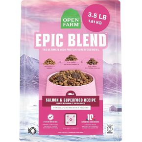 Open Farm, Epic Blend High Protein Dry Dog Food, Probiotic Coated & Bone Broth Infused Kibble with Air Dried Meat & Organs, Minimally Processed & Nutrient Dense, Beef & Superfood Recipe, 3.5lb Bag