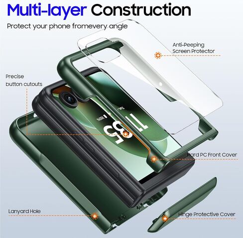 CENMASO for Motorola Razr 2024 Case, Razr 2024 Case with Hinge Protection & Built-in Screen Protector & Magnetic Ring Stand, Ultra-Thin Full-Body Shockproof Rugged Phone Case for Moto Razr 2024-Black in Saudi Arabia