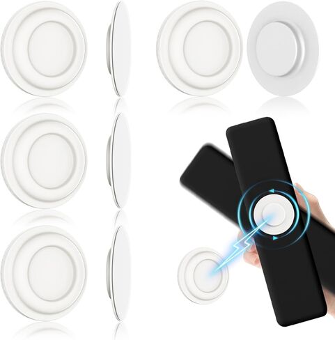 4Pcs Magnetic Remote Control Holder, Upgrades Silicone Wall Mount Self-Adhesive Remote Control Stand, Organizer Storage for Air Conditioner & TV Remotes, Caddy Back of Televisions (White in Kuwait