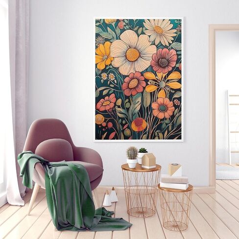 GUMITOON Diamond Painting Kits for Adults, Wildflowers 5D Diamond Art Painting by Numbers Kits,DIY Diamond Art Kits,Full Round Drill Diamond Painting Kit for Adults for Home Wall Decor,12x16 inch in Saudi Arabia