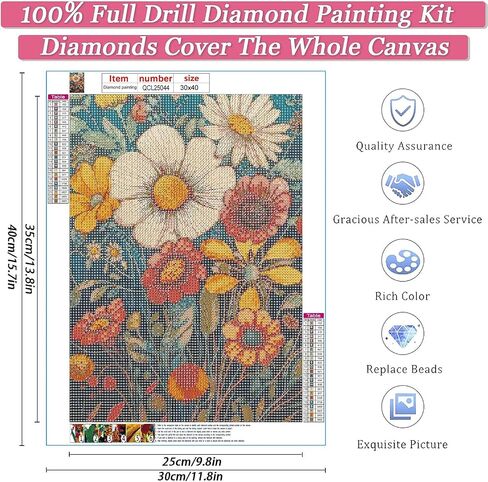 GUMITOON Diamond Painting Kits for Adults, Wildflowers 5D Diamond Art Painting by Numbers Kits,DIY Diamond Art Kits,Full Round Drill Diamond Painting Kit for Adults for Home Wall Decor,12x16 inch in Saudi Arabia