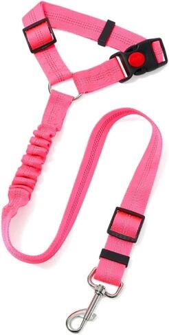 Cat and Dog Harness Pet Products car Fit for Seat Belt Dog Leash with Buffer Elastic Reflective Rope Leash Pet Traction Rope(Black) in Kuwait