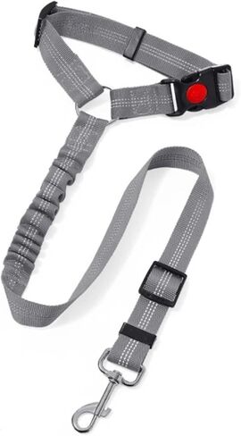 Cat and Dog Harness Pet Products car Fit for Seat Belt Dog Leash with Buffer Elastic Reflective Rope Leash Pet Traction Rope(Black) in Kuwait
