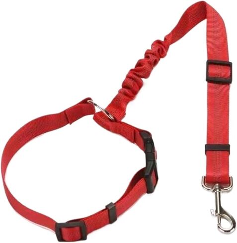 Cat and Dog Harness Pet Products car Fit for Seat Belt Dog Leash with Buffer Elastic Reflective Rope Leash Pet Traction Rope(Black) in Kuwait