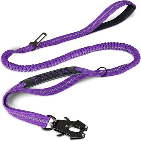 Cat and Dog Harness Reflective Shock Absorbing Pet Leashes with Car Seatbelt Large Dogs Heavy Duty Bungee Dog Leash No Pull Dog Leash Pet Traction Rope(Red) in Kuwait