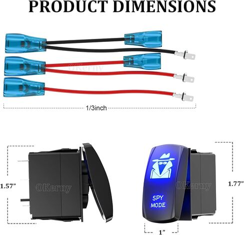 Rocker Switch Zombie Lights, Laser Etched Toggle Switch ON/Off SPST 5Pin 12V 24V Switch Jumper Wires for Cars Trucks Caravans Marine Boat ATV UTV RV in Kuwait
