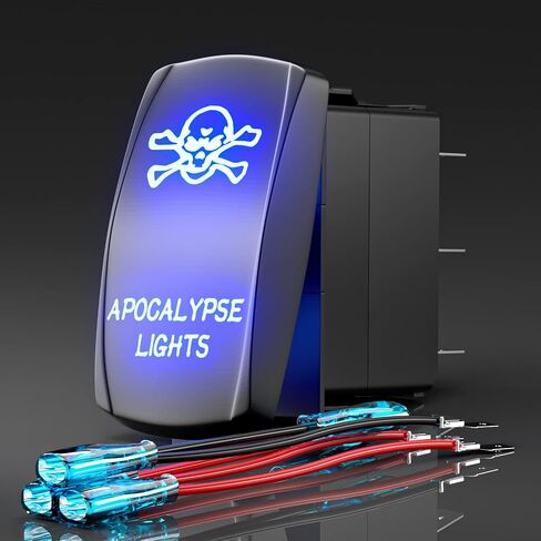Rocker Switch Zombie Lights, Laser Etched Toggle Switch ON/Off SPST 5Pin 12V 24V Switch Jumper Wires for Cars Trucks Caravans Marine Boat ATV UTV RV in Kuwait