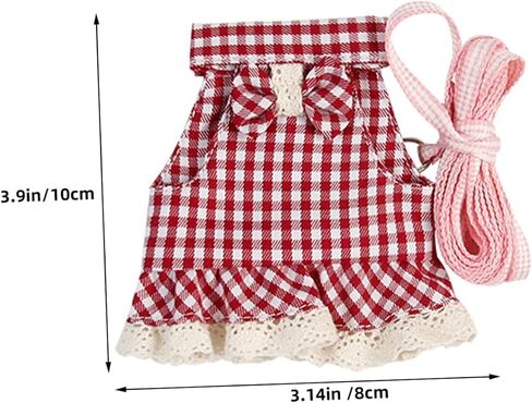 Totority Small Pet Vest and Leash Set for Ferrets and Hamsters Lightweight and Comfortable Design Fit for Outdoor Adventures Red Checkered in Saudi Arabia