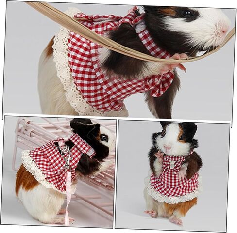 Totority Small Pet Vest and Leash Set for Ferrets and Hamsters Lightweight and Comfortable Design Fit for Outdoor Adventures Red Checkered in Saudi Arabia