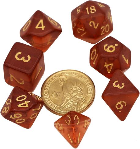 DND Dice Set -7 Polyhedral Dices Suitable for Dungeons&Dragons RPG, MTG Role Playing Table Games - Premium Quality, Durable, and Precision Balanced (Transparent Yellow) in Kuwait