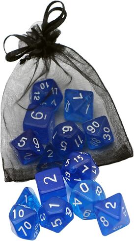 DND Dice Set -7 Polyhedral Dices Suitable for Dungeons&Dragons RPG, MTG Role Playing Table Games - Premium Quality, Durable, and Precision Balanced (Transparent Yellow) in Kuwait