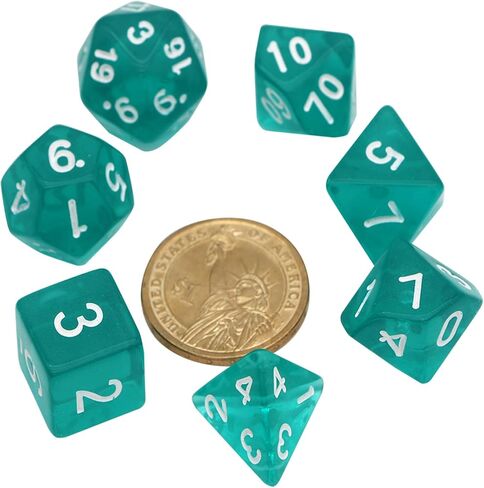 DND Dice Set -7 Polyhedral Dices Suitable for Dungeons&Dragons RPG, MTG Role Playing Table Games - Premium Quality, Durable, and Precision Balanced (Transparent Yellow) in Kuwait