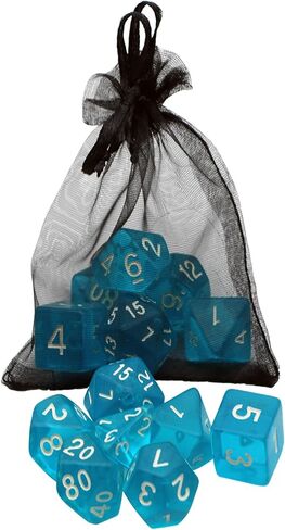 DND Dice Set -7 Polyhedral Dices Suitable for Dungeons&Dragons RPG, MTG Role Playing Table Games - Premium Quality, Durable, and Precision Balanced (Transparent Yellow) in Kuwait