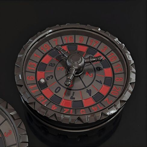 Roulette Spinner لمجموعة DND Dice Set ، Dragon Metal D&D Dice مع حافظة هدايا للأبراج المحصنة ولعبة Dragon ، هدايا لعبة RPG Play Table (Black-Red ، 3-in-1) in Kuwait