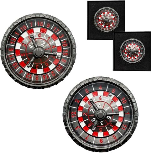 Roulette Spinner لمجموعة DND Dice Set ، Dragon Metal D&D Dice مع حافظة هدايا للأبراج المحصنة ولعبة Dragon ، هدايا لعبة RPG Play Table (Black-Red ، 3-in-1) in Kuwait