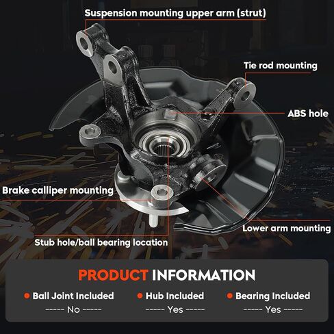 مفصل التوجيه الأمامي ومجموعة محور العجلة لسيارة Toyota Corolla 2003 2004 2005 2006 2007 2008، LK029 698-389 698389، جانب السائق الأيسر in Saudi Arabia