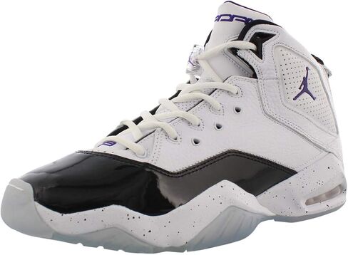 حذاء كرة السلة Nike Jordan Bloyal رجالي Hi Top 315317-115 مقاس 11، أبيض/أرجواني محكم-أسود in Saudi Arabia