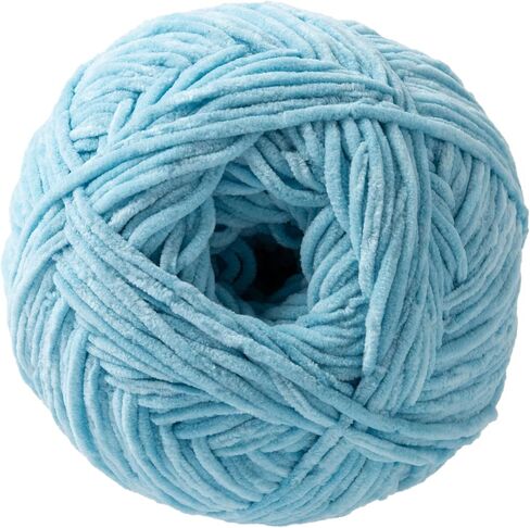 Skinny Chenille Yarn by Loops & Threads - Yarn for Knitting, Crochet, Weaving, and Arts & Crafts - White, Polyester, 8.75 oz in Saudi Arabia