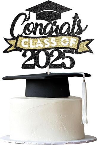 36Pcs 2025 Graduation Cupcake Toppers Class of 2025 Cupcake Picks Grad Cap Diploma Cake Decorations for 2025 Graduation Theme Party Cake Decorations Supplies-Black&Pink in Kuwait