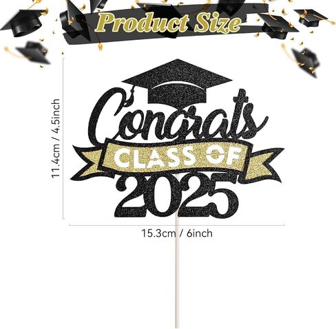 36Pcs 2025 Graduation Cupcake Toppers Class of 2025 Cupcake Picks Grad Cap Diploma Cake Decorations for 2025 Graduation Theme Party Cake Decorations Supplies-Black&Pink in Kuwait