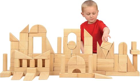 Playthings بناء CP-U305 مجموعات كتلة وحدة الخشب للأطفال- مجموعة متقدمة 85 كتل in Saudi Arabia