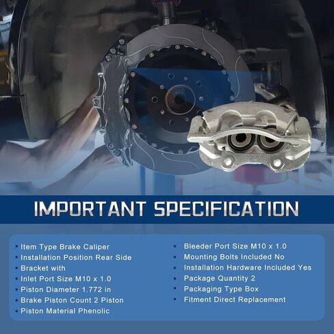 مجموعة فرجار الفرامل مكونة من قطعتين من مجموعة فرجار الفرامل المتوافقة مع F-150 2012-2020، Lobo 2011-2017 الأمامي الأيسر والأيمن استبدال OE 18-B5404 18-B5405 in Kuwait