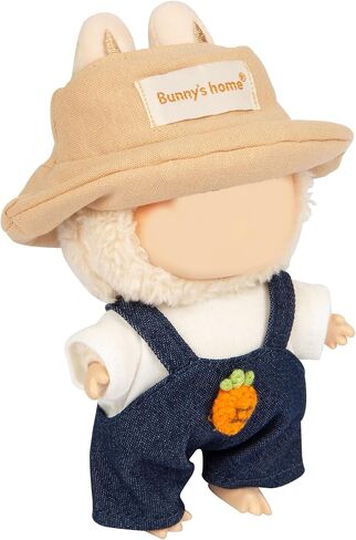 3-Piece Doll Clothes for 17cm Doll – Stylish Fisherman Hat Set, Kawaii Doll Outfits with Accessories for Collectors or Display - Navy Carrot (No Doll) in Kuwait