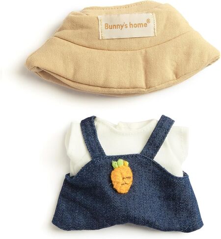 3-Piece Doll Clothes for 17cm Doll – Stylish Fisherman Hat Set, Kawaii Doll Outfits with Accessories for Collectors or Display - Navy Carrot (No Doll) in Kuwait