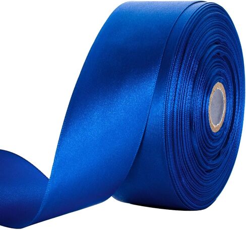 1 1/2 Inch Royal Blue Satin Ribbon for Flower Bouquet, listones/Cinta para Flores eternas, Crafts, Gift Wrapping, 50 Yards in Saudi Arabia