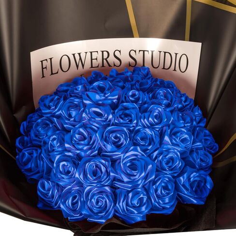 1 1/2 Inch Royal Blue Satin Ribbon for Flower Bouquet, listones/Cinta para Flores eternas, Crafts, Gift Wrapping, 50 Yards in Saudi Arabia