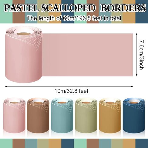 Fuutreo 6 Rolls 196. 8 FT Bulletin Boards ، حدود حدود ملونة من أجل السبورة ، Cork ، Decorboard Summer Bulletin Board Decor in Saudi Arabia