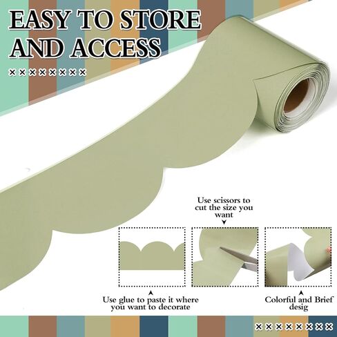 Fuutreo 6 Rolls 196. 8 FT Bulletin Boards ، حدود حدود ملونة من أجل السبورة ، Cork ، Decorboard Summer Bulletin Board Decor in Saudi Arabia