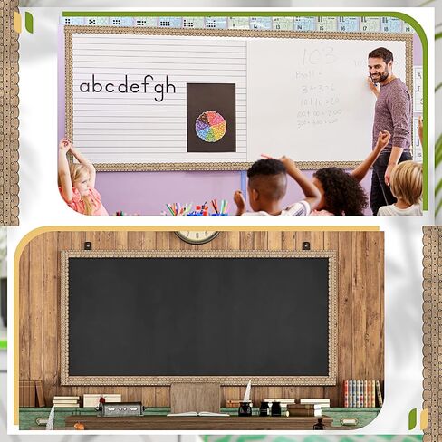 Leinuosen 50.5 ft Squiggles and Dots Die Cut Border Trim 44 Pcs Bulletin Board Border with 20 Sheet Glue Point Dots Bulletin Back to School Decoration for Classroom School Office(White with Black) in Saudi Arabia